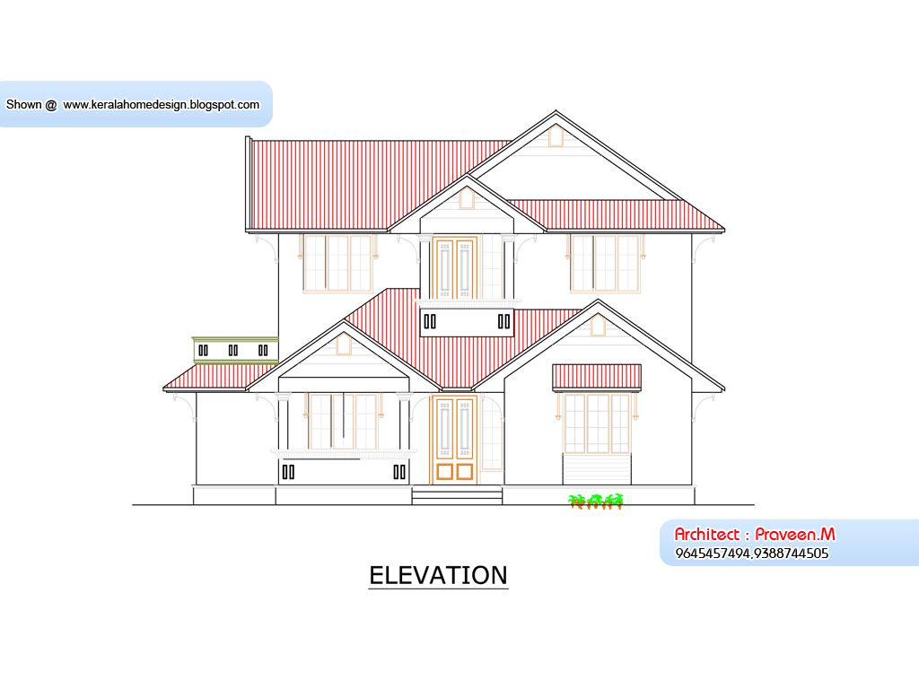 Kerala Home  plan  and elevation  1800 Sq  Ft  home  appliance