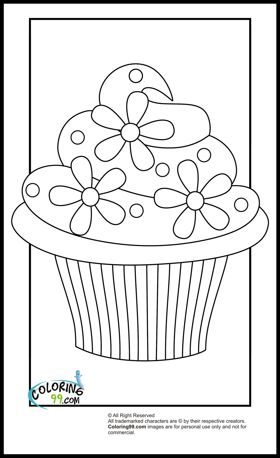 Cupcake Coloring Sheets