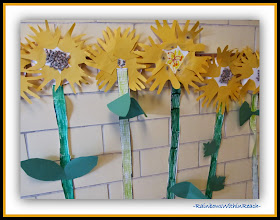 Sunflowers from Cut Hand Prints at RainbowsWithinReach