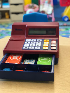 using a cash register in preschool speech and language therapy