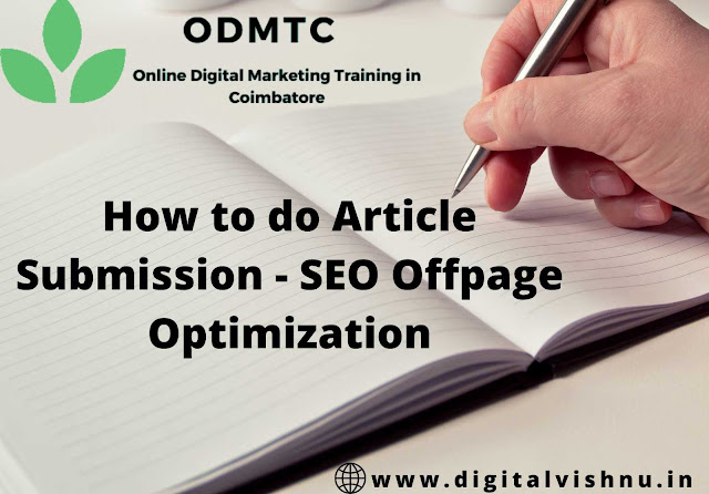 How to do Article Submission in SEO off page Optimization