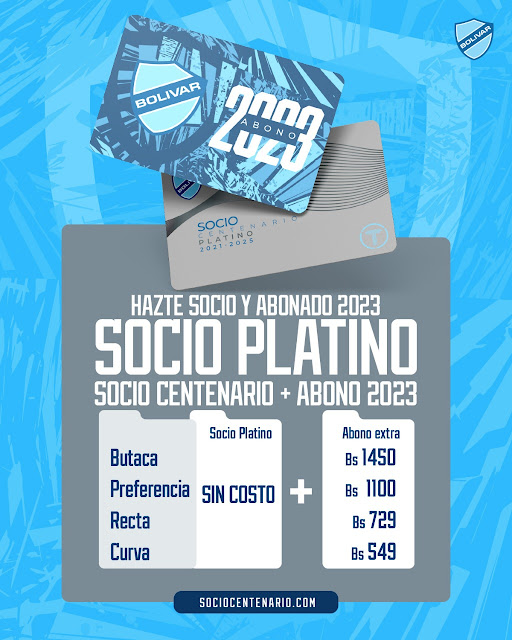 Precios Socios y Abonados Club Bolivar 2023