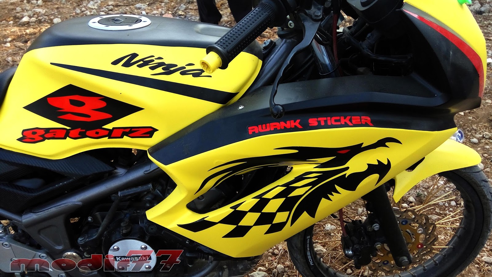 Modifikasi Motor Ninja Rr Warna Hitam Kuning - Arena Modifikasi