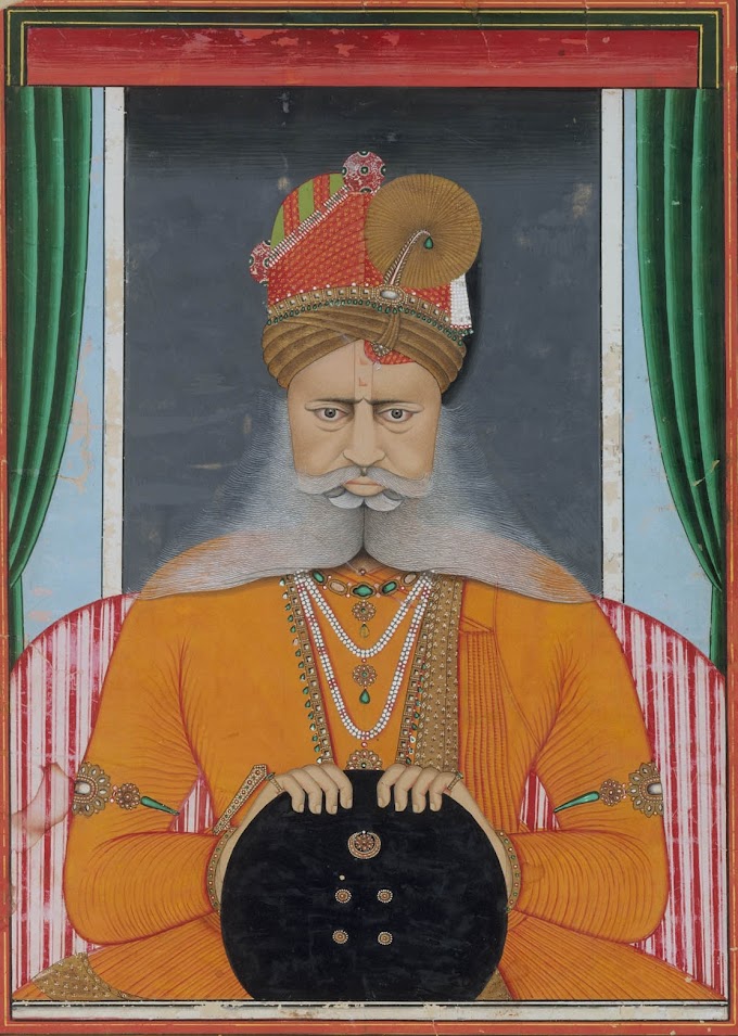 Portrait of Maharaja (King) Sardar Singh of Bikaner, Rajasthan, India | Rare & Old Vintage Portraits (1860)