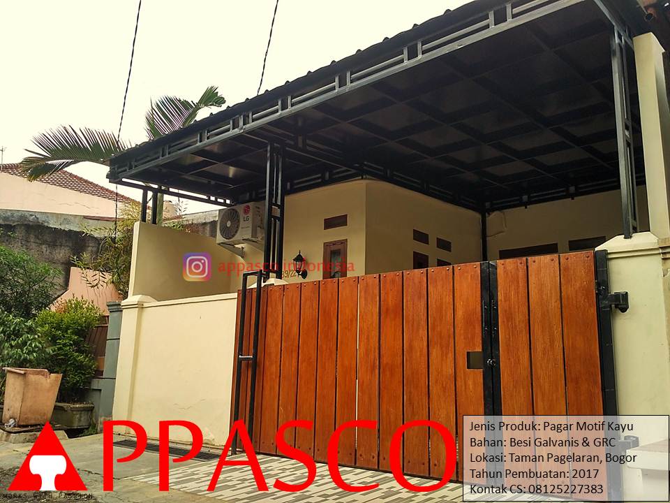  Pagar  Minimalis Motif Kayu Lisplang  GRC  di Taman Pagelaran 