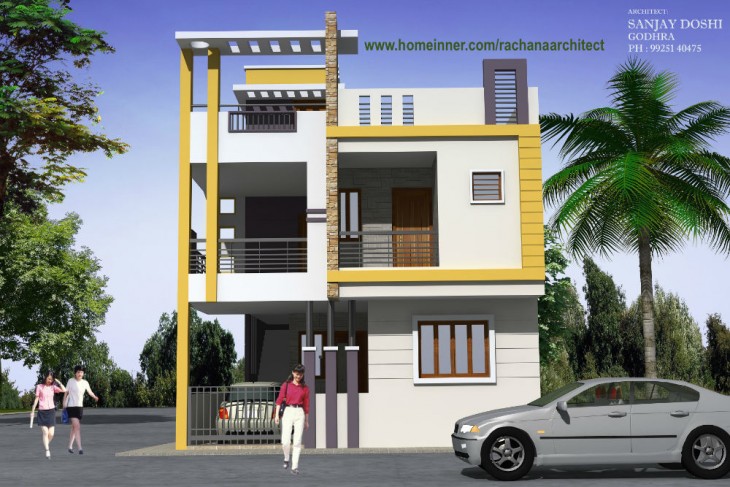  Small  Economic Gujarat  House  Design  by Rachana