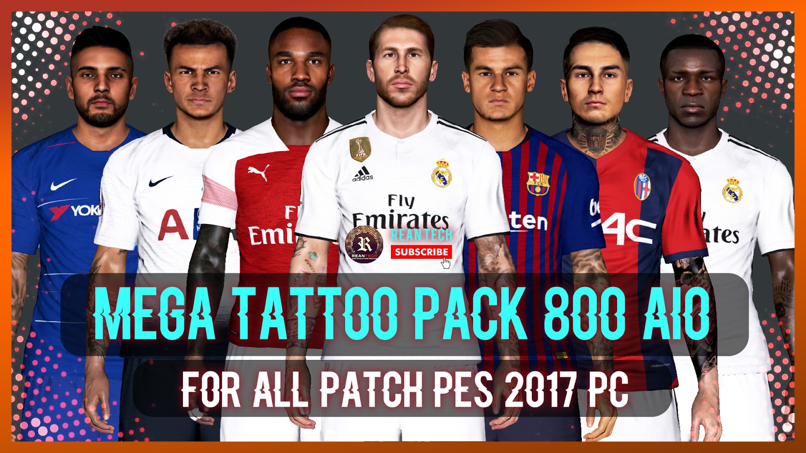 Pes 17 Mega Tattoo Pack 800 Aio By Rean Tech