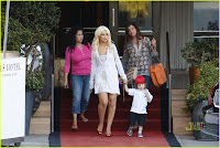 Christina Aguilera and Her Son Max SLS Hotel Photos