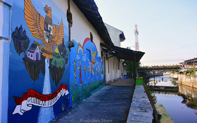 Banyak ditemukan mural Garuda Pancasila di sini