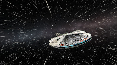 Completed Bandai Millennium Falcon 1/144 Space Wallpaper