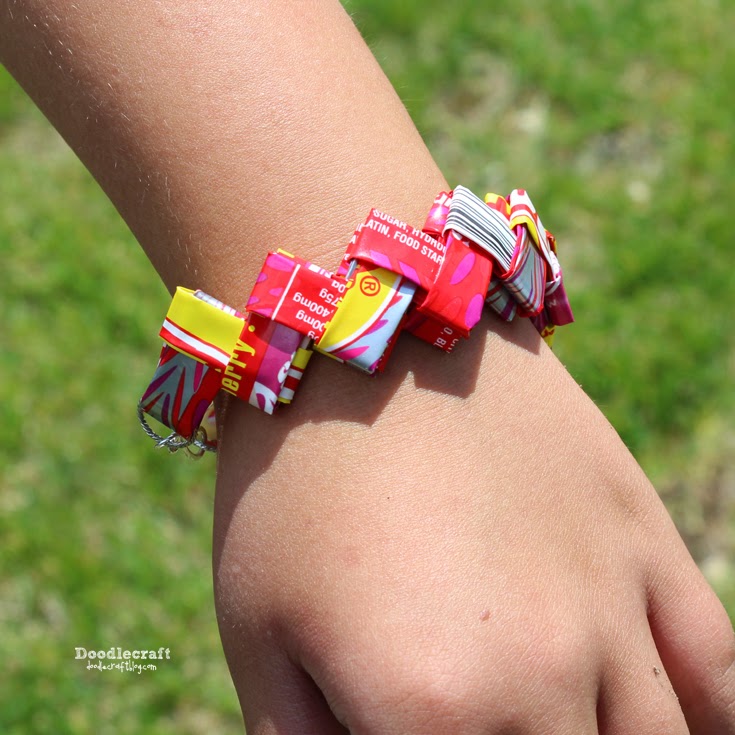 Wrapper Bracelet · How To Weave A Candy Wrapper Bracelet · Jewelry Making  and Origami on Cut Out + Keep