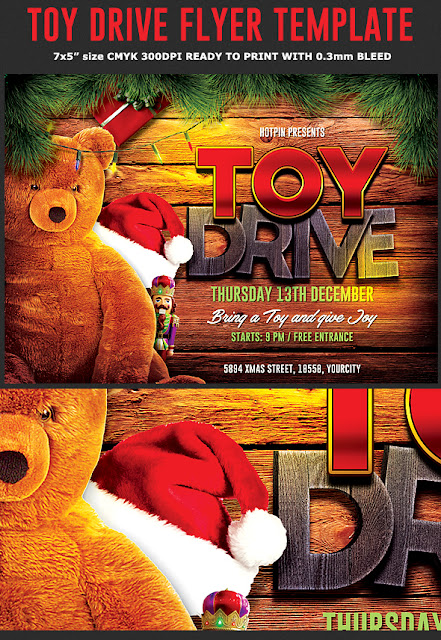  Christmas Toy Drive Flyer Template