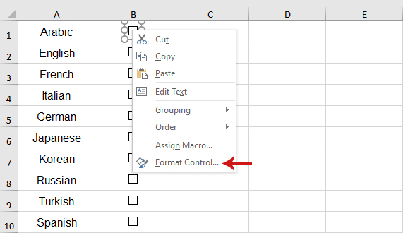 عمل قائمة اختيارات في برنامج Excel