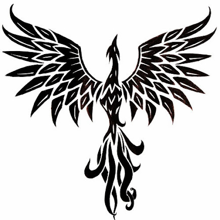 Phoenix tattoo stencil