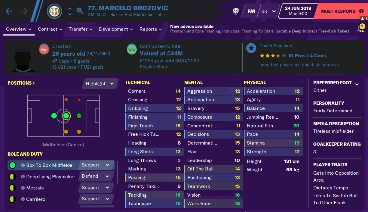 FM20 Team Guide - Marcelo Brozovic