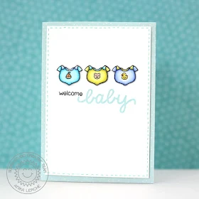 Sunny Studio Stamps: Baby Bear Welcome Baby Onesie Card by Anni Lerche.