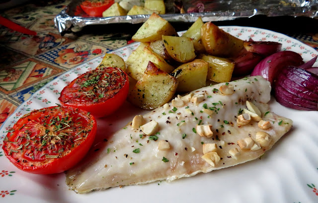 Sheet Pan Roasted Sea Bass Dinner for Two