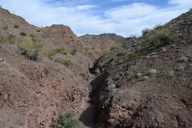 steep walls on a wash