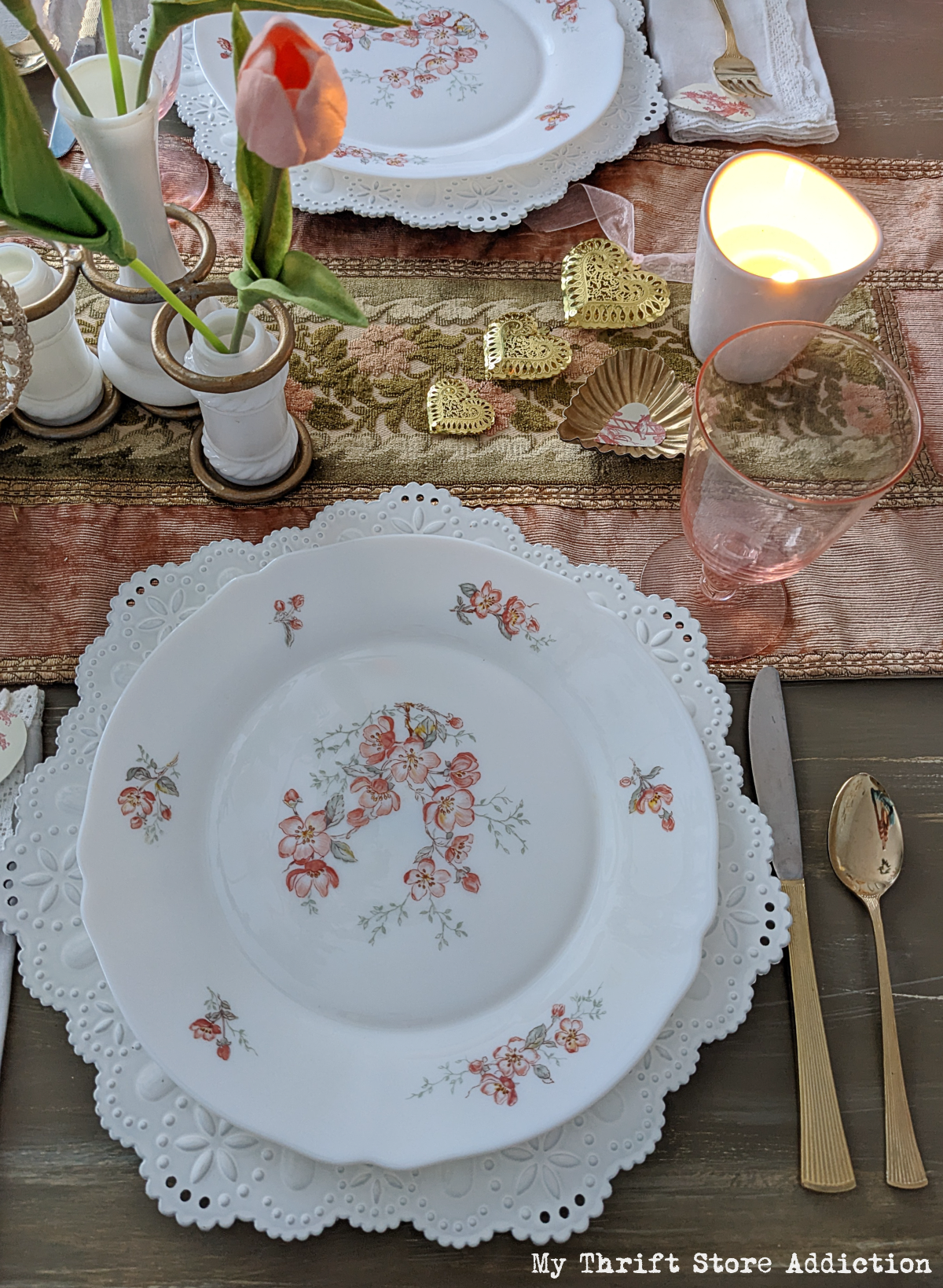 French Valentine's Day tablescape