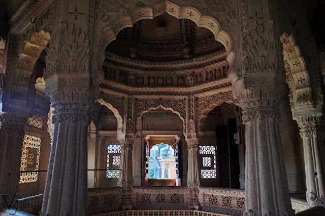 Interiors of the Amar sagar Jain temple