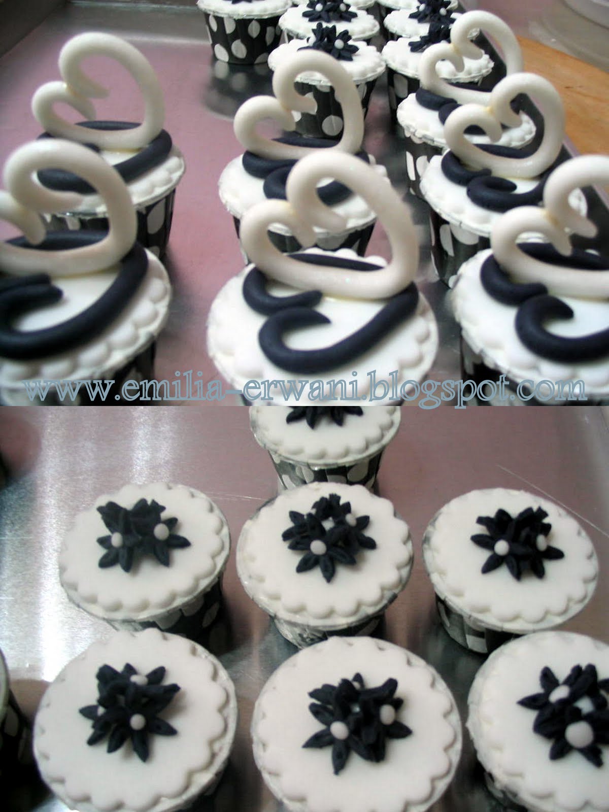 Black & white wedding cake/