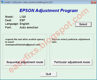 Adjustment Program Epson L120 - ESP ver.1.0.4