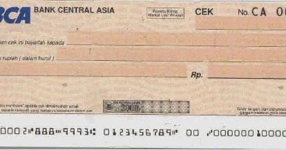 Contoh Check/Cek Bank - Pria Nugraha