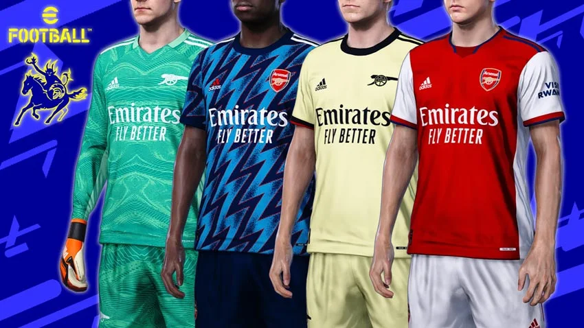 Arsenal 2021-2022 Kits For eFootball PES 2021