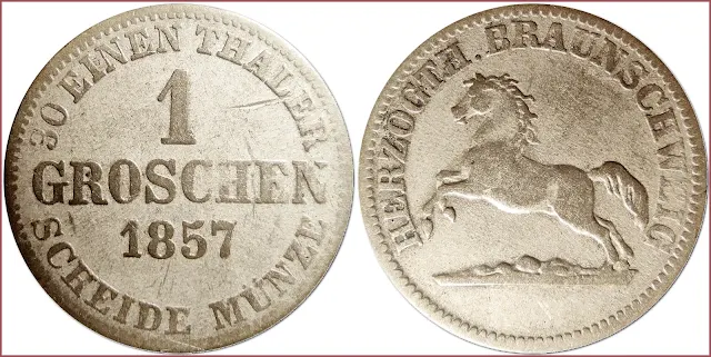 1 groschen, 1857: Duchy of Brunswick (German states)