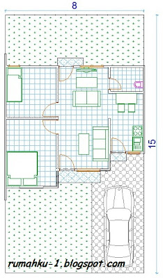 denah desain rumah minimalis type 54/120