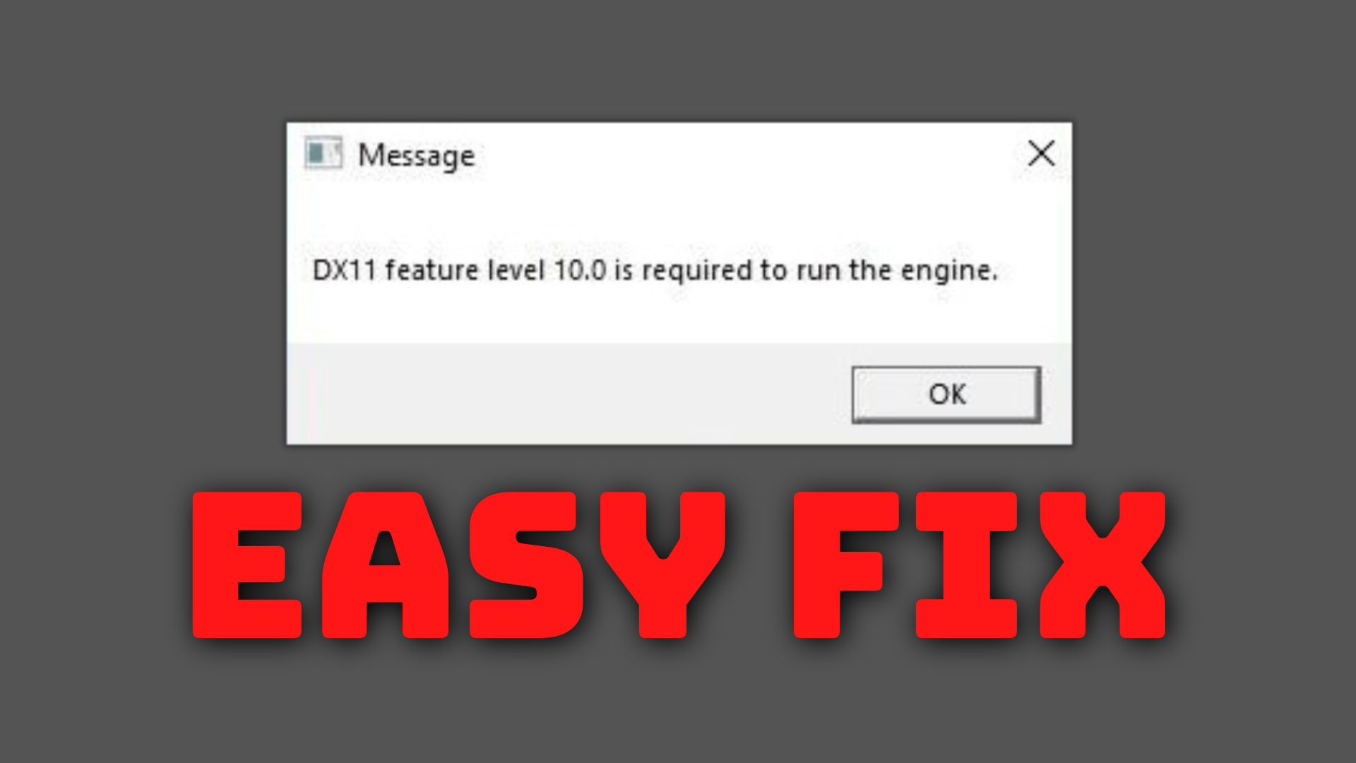 Message dx11 feature Level 100 is required to Run the engine что за ошибка. Dx11 feature