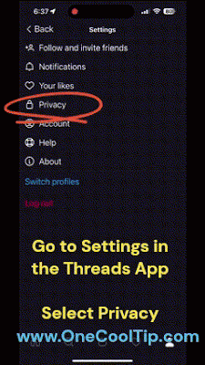 Change Sharing Settings on Meta Threads App