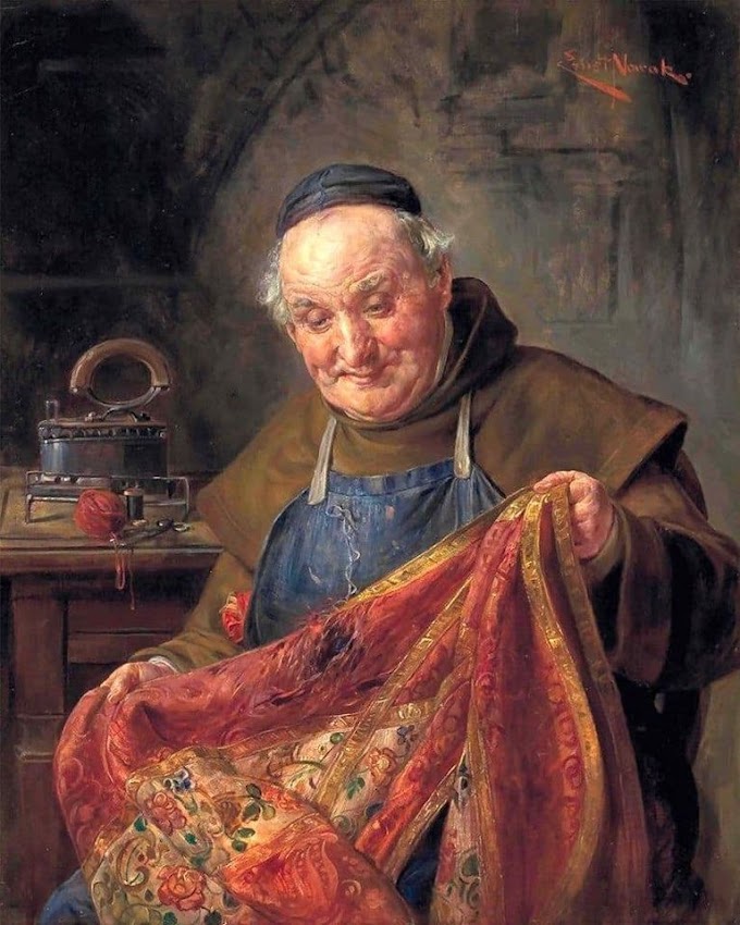 Эрнст Новак  -  «Монах ремонтирует декоративное одеяло»