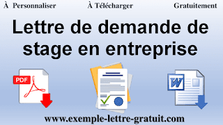 Lettre de demande de stage en entreprise PDF Word