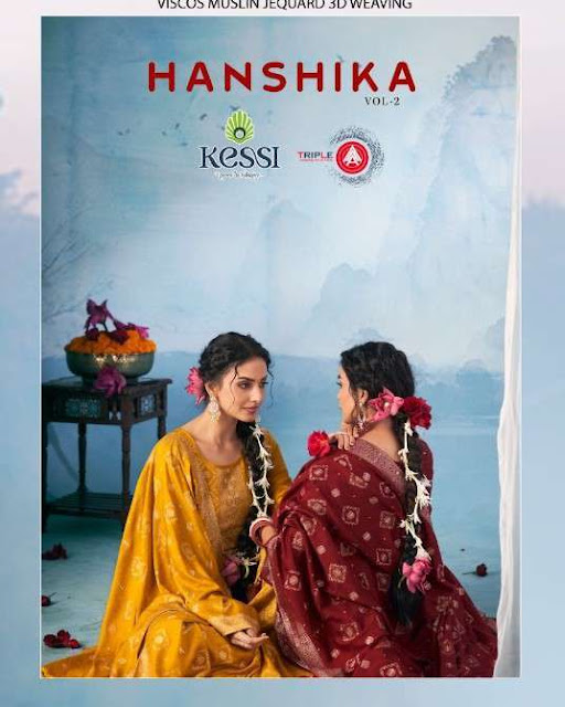 Triple Aaa Hanshika Vol 2 Viscose Muslin Cotton Fancy Printed Dress Material Exporter