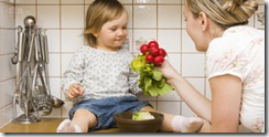 Mother and daughter in the kitchen