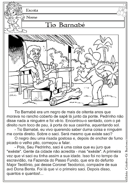 Atividade Texto e Interpretação / Tio Barnabé Sítio do Picapau Amarelo