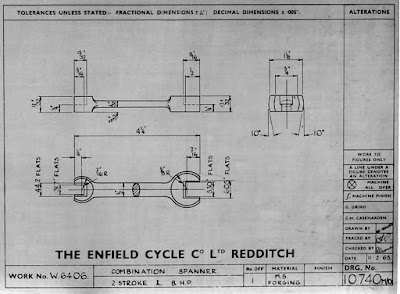 Royal Enfield technical drawing shows wrench.