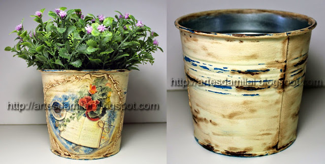 Vaso pintado com tintas Chalky da Decoart