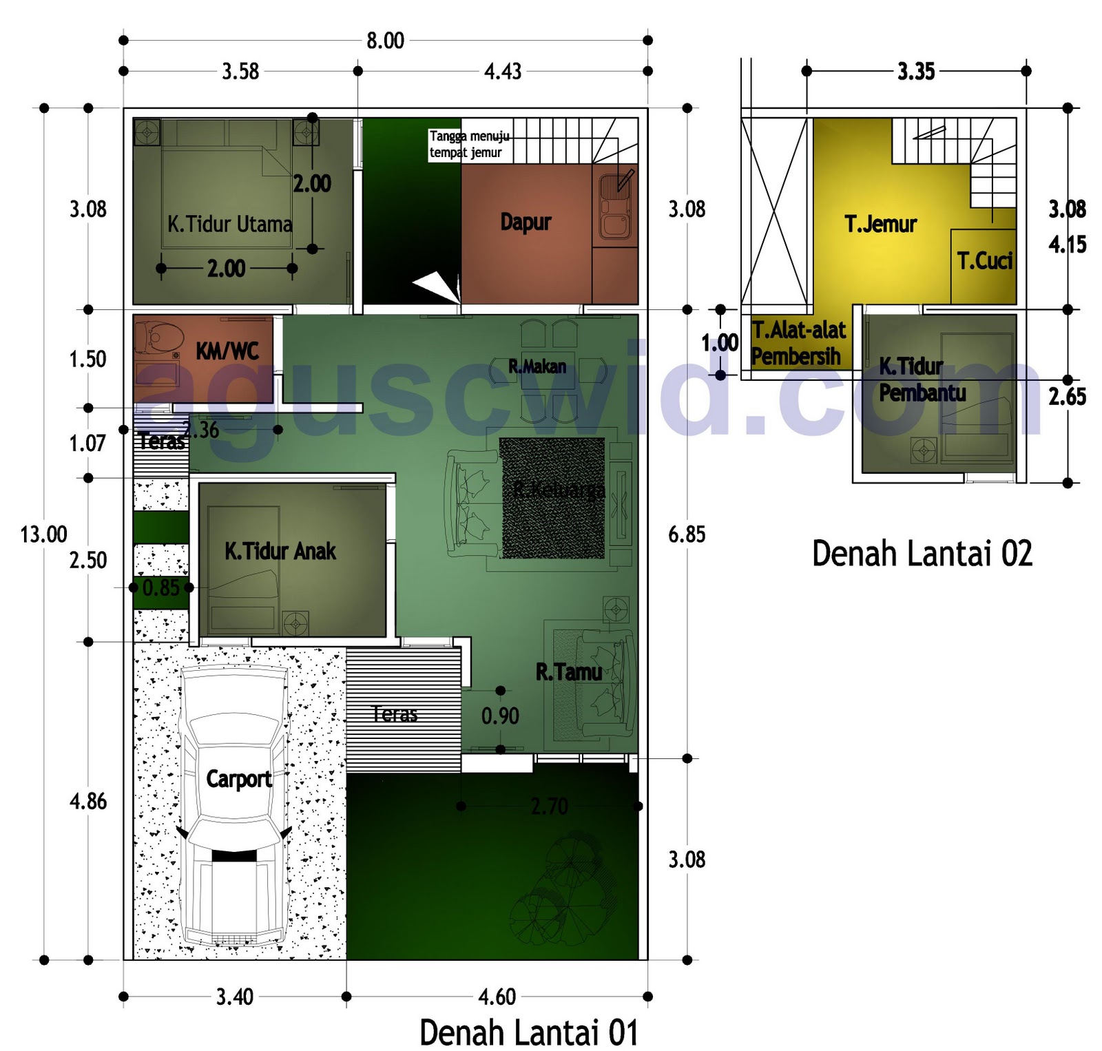 PROYEK KEHIDUPAN LAHIR BATIN layout gambar teknik desain 