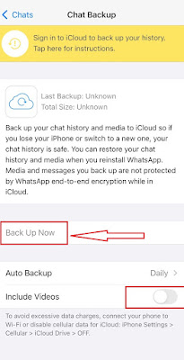 Back Up whatsapp messages on iphone to icloud drive