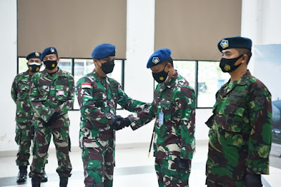 Danlanud Supadio Pimpin Upacara Laporan Korps Kenaikan Pangkat Personel Periode 1 Oktober 2021