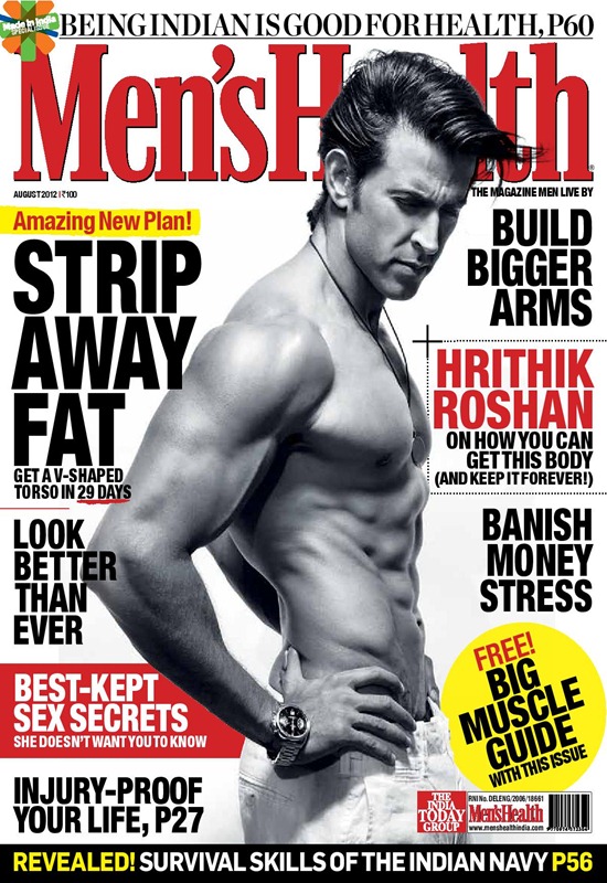 Hrithik Roshan Bares Heart to Men’s Health India August 2012