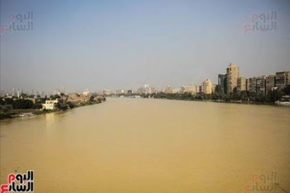 الصور الكاملة :  ''عكرة السيول'' تصل القاهرة وتحول مياه النيل إلى ''البني''