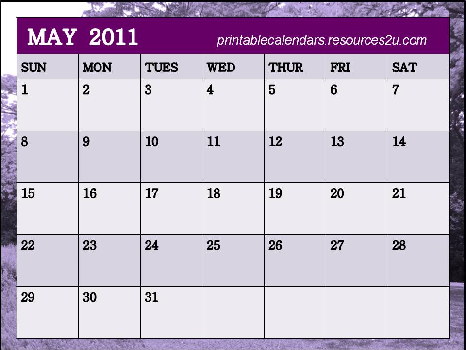 may calendar 2011 blank. lank calendar 2011 may.