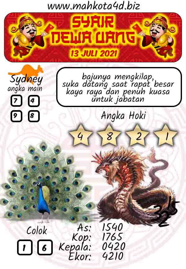 Syair Prediksi Togel Sydney - SDY Selasa, 13  - Juli - 2021