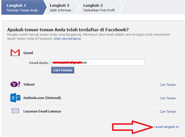 cara daftar facebook dengan gambar