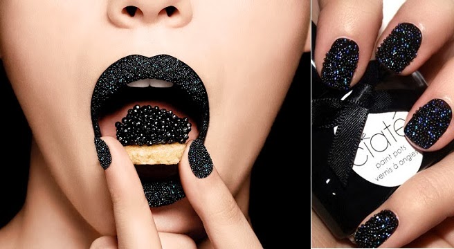 MANICURE EFECTO CAVIAR - DECORACION DE UÑAS CON MOSTACILLAS via  http://xn--uasmanosypies-ikb.blogspot.com/