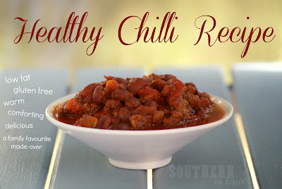 Low Fat Chilli Recipe - Healthy, Gluten Free, Clean Eating Friendly, Paleo