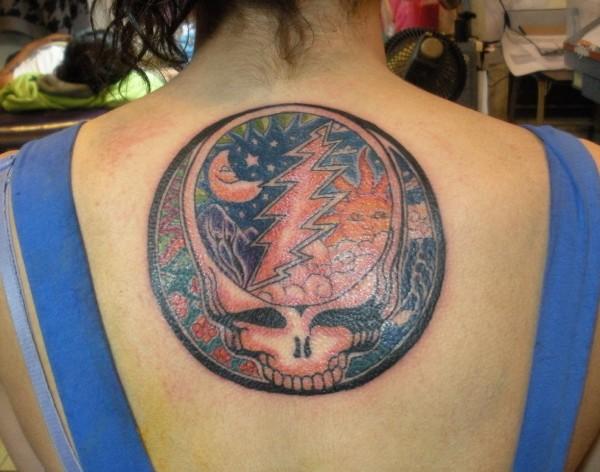 cherry tree tattoo_15. he wanted a Frank Zappa tattoo to balance out his Grateful Dead tattoo. Grateful Dead Tattoos: GD Tattoo #91 Steal Your Face w/ Sun, Moon, and Stars